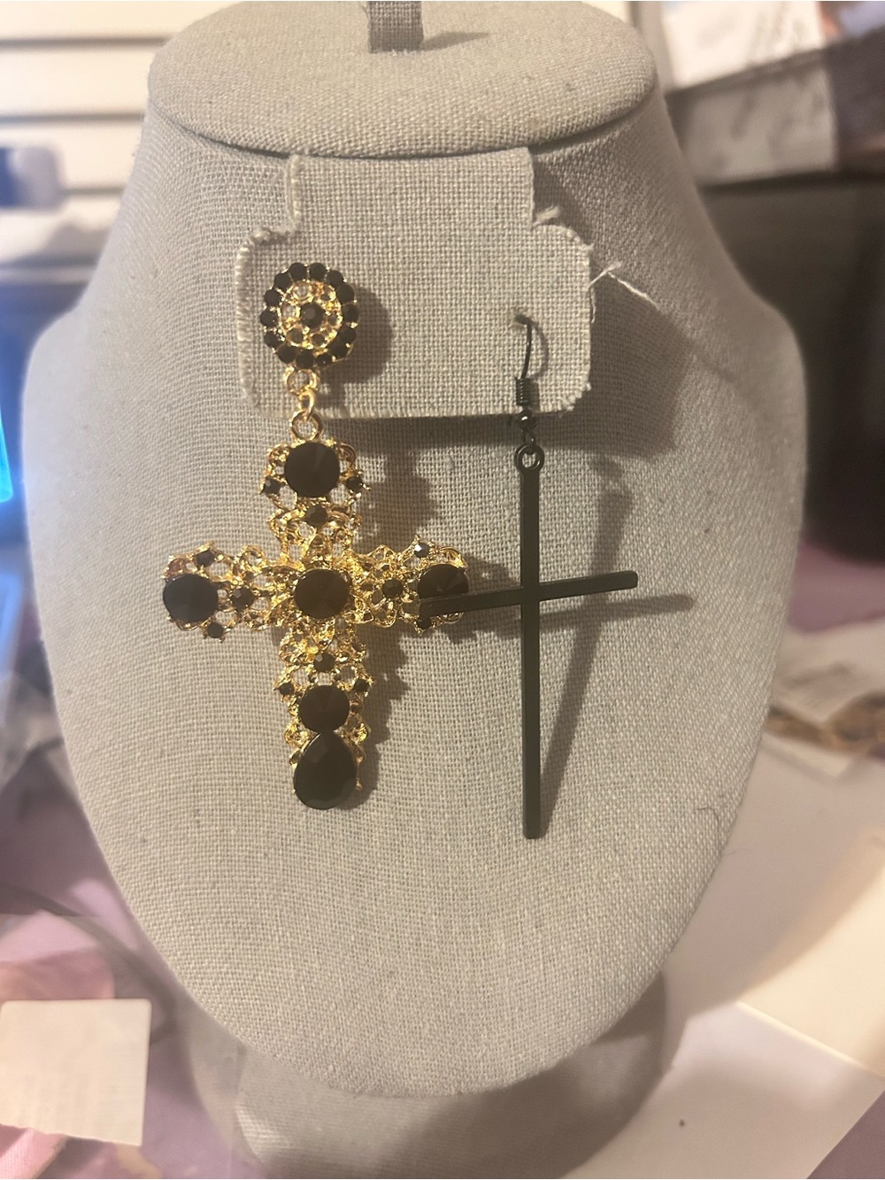2 for $12- Symbols of Faith Vintage Cross Earrings